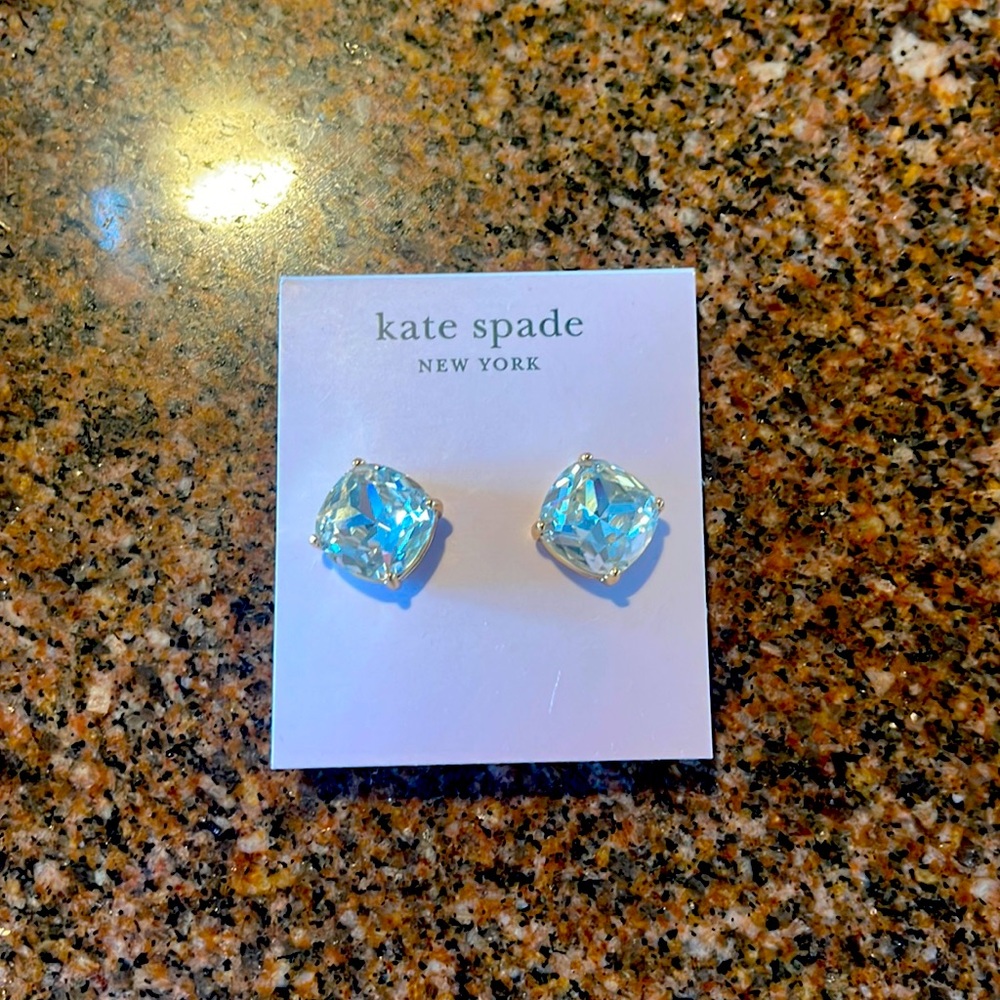 COPY - Kate Spade clear square stud earrings gold-larger size 0.5